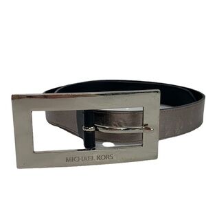 Michael Kors Reversible Belt - Black/Metallic Rose Gold Faux Leather, Sz Medium